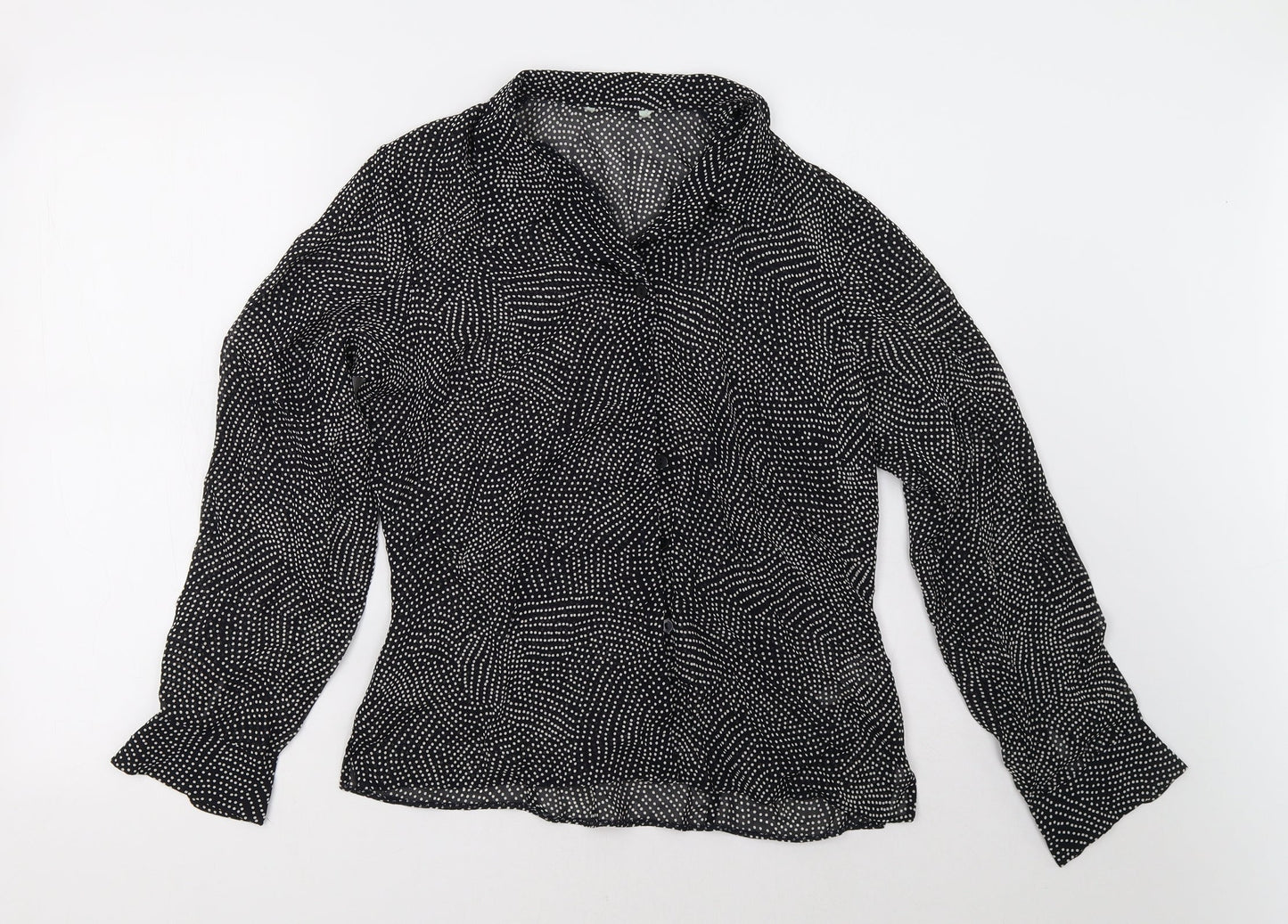 Womens UK Size 12 Marks and Spencer Black Basic Button-Up