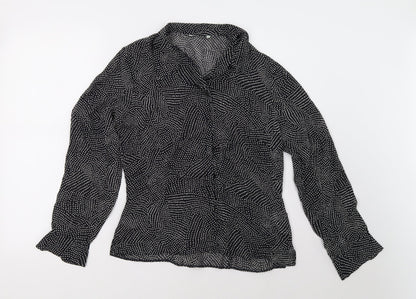 Womens UK Size 12 Marks and Spencer Black Basic Button-Up