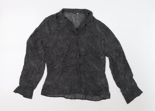 Womens UK Size 12 Marks and Spencer Black Basic Button-Up