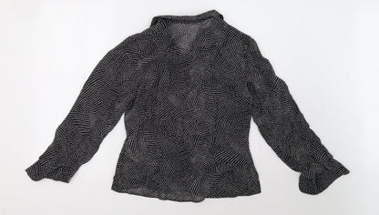 Womens UK Size 12 Marks and Spencer Black Basic Button-Up