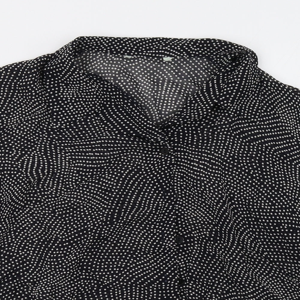 Womens UK Size 12 Marks and Spencer Black Basic Button-Up