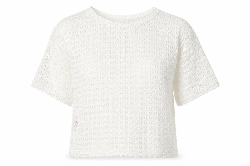 Front view of peaocks women’s white jumper, size UK 12