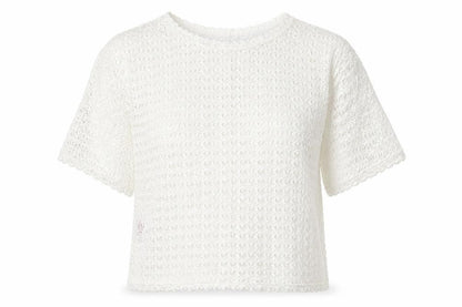 Front view of peaocks women’s white jumper, size UK 12