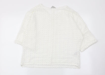 peaocks Womens White   Pullover Jumper Size 12