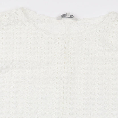 peaocks Womens White   Pullover Jumper Size 12