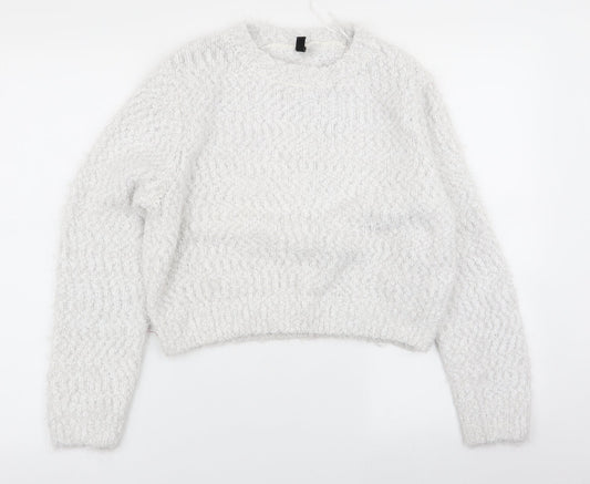 Womens UK Size 10 H&M White Pullover Jumper