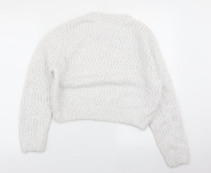 Womens UK Size 10 H&M White Pullover Jumper