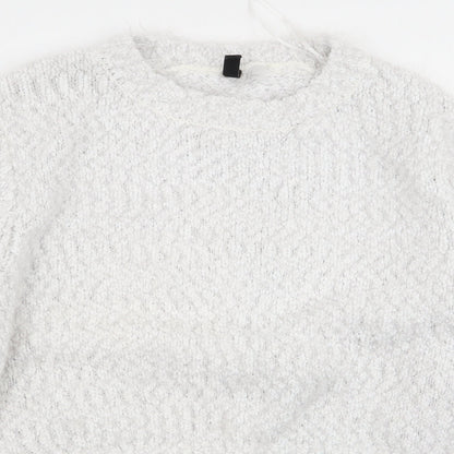 Womens UK Size 10 H&M White Pullover Jumper