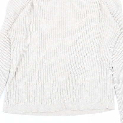 Womens UK Size 6 Bershka Beige Basic T-Shirt