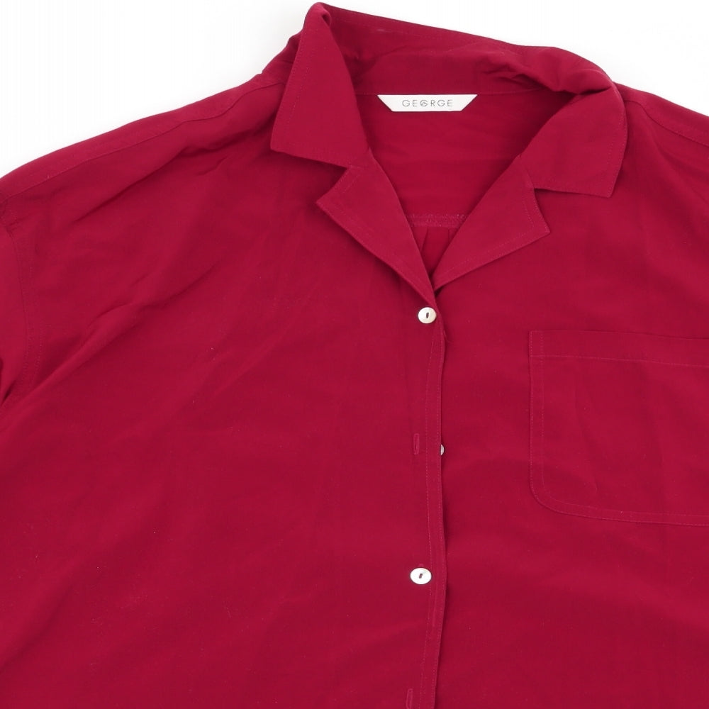 Asda George Womens Red   Basic Button-Up Size 14