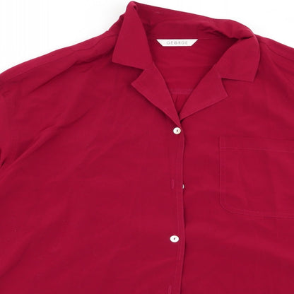 Asda George Womens Red   Basic Button-Up Size 14