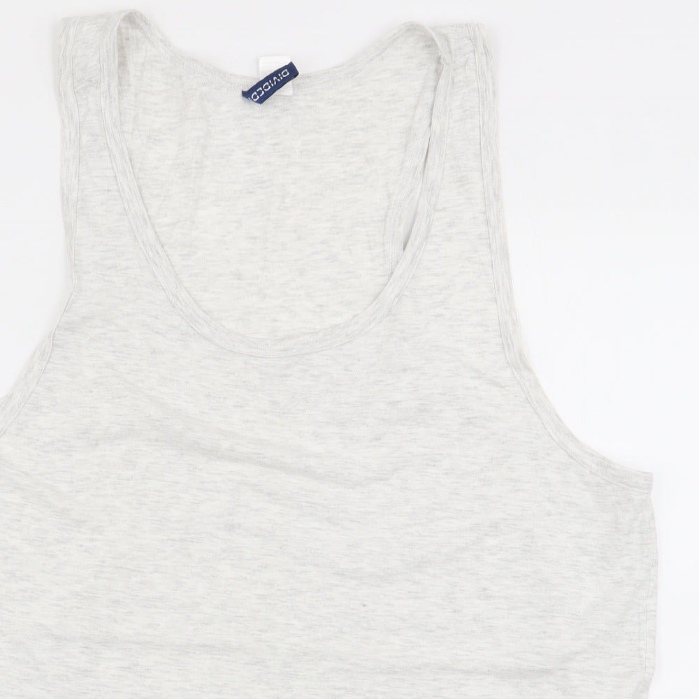 Womens UK Size L Divided by H&M Grey Basic Tank