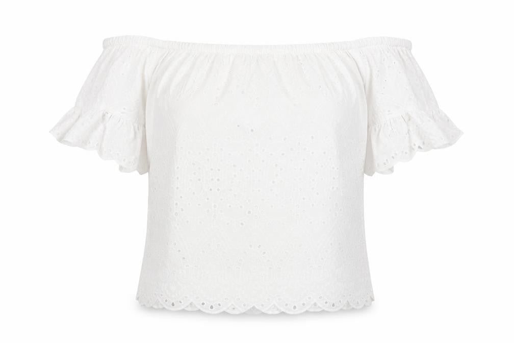 F&F Womens White Geometric  Basic Blouse Size 14