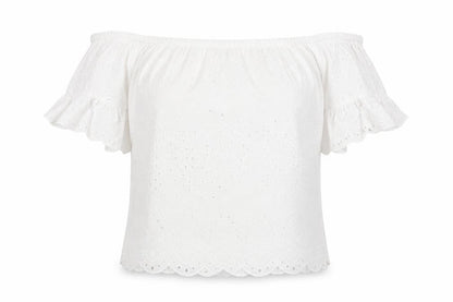 F&F Womens White Geometric  Basic Blouse Size 14