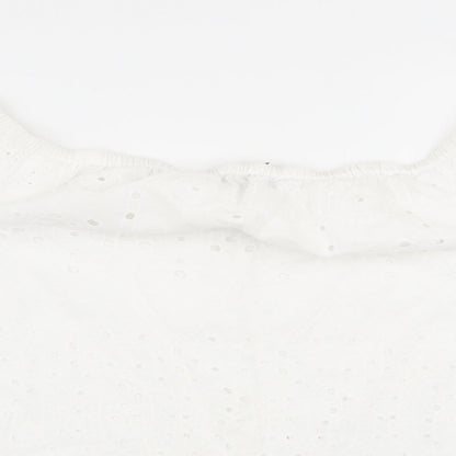 F&F Womens White Geometric  Basic Blouse Size 14