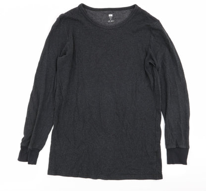 F&F Womens Grey Striped  Basic T-Shirt Size L