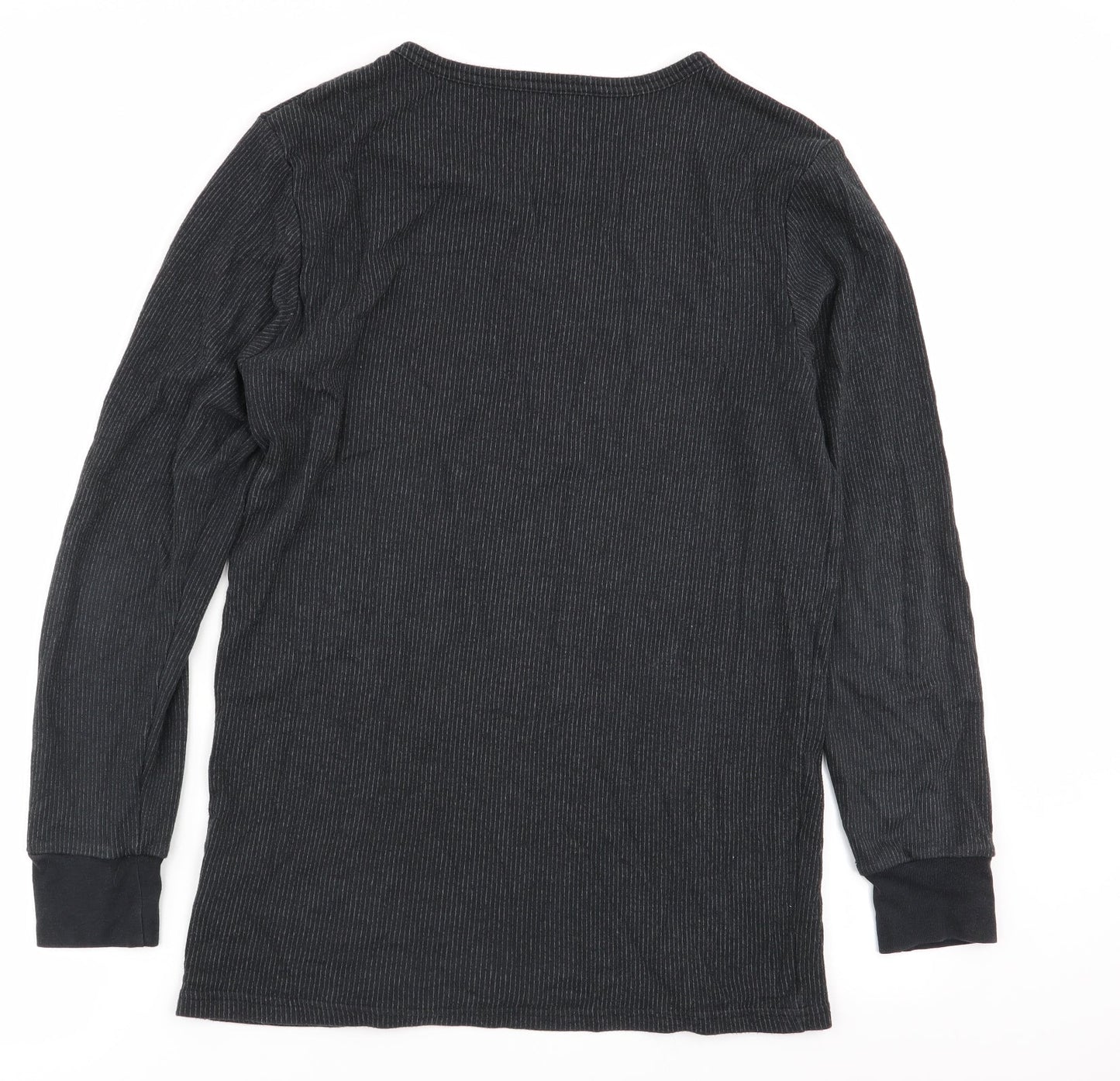 F&F Womens Grey Striped  Basic T-Shirt Size L