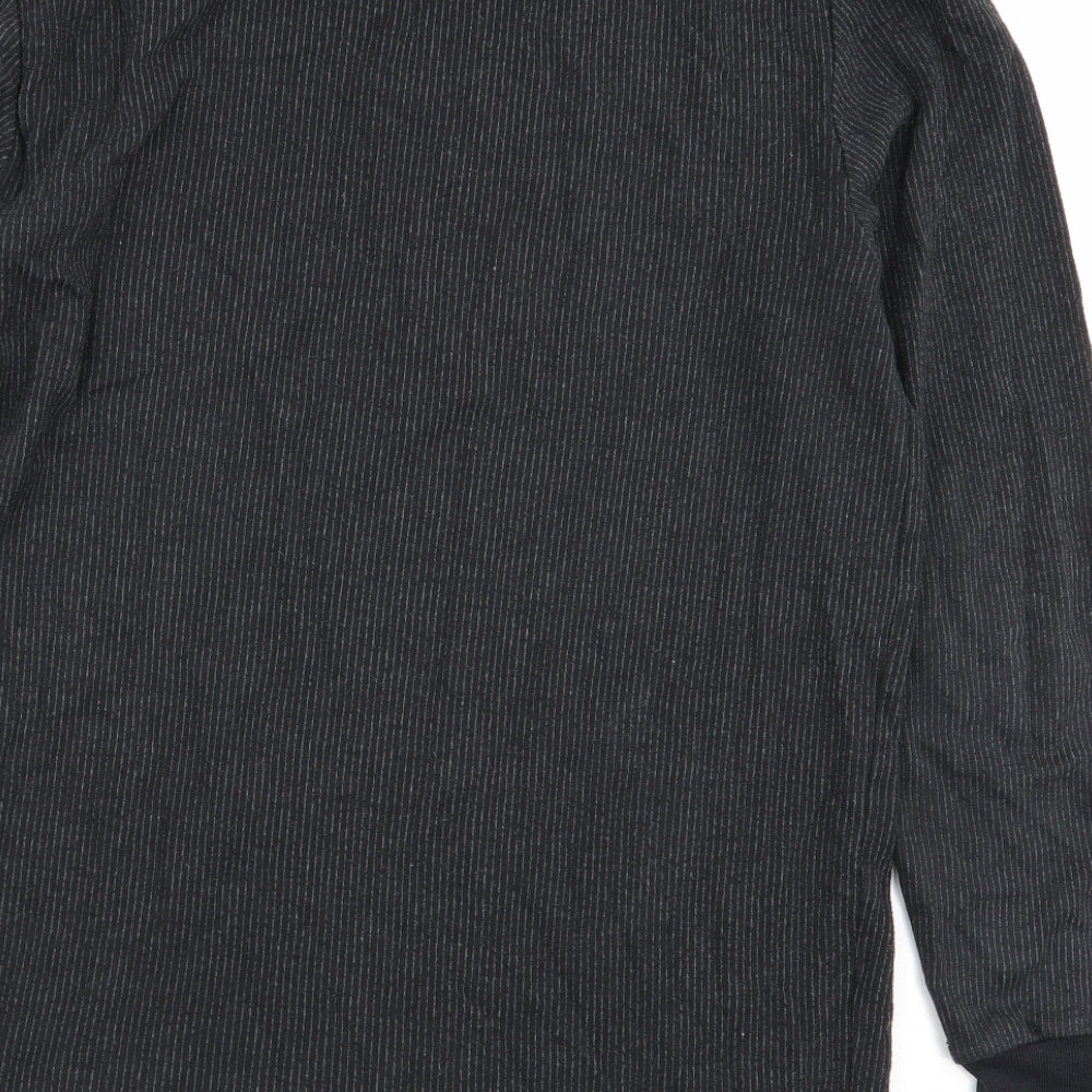 F&F Womens Grey Striped  Basic T-Shirt Size L