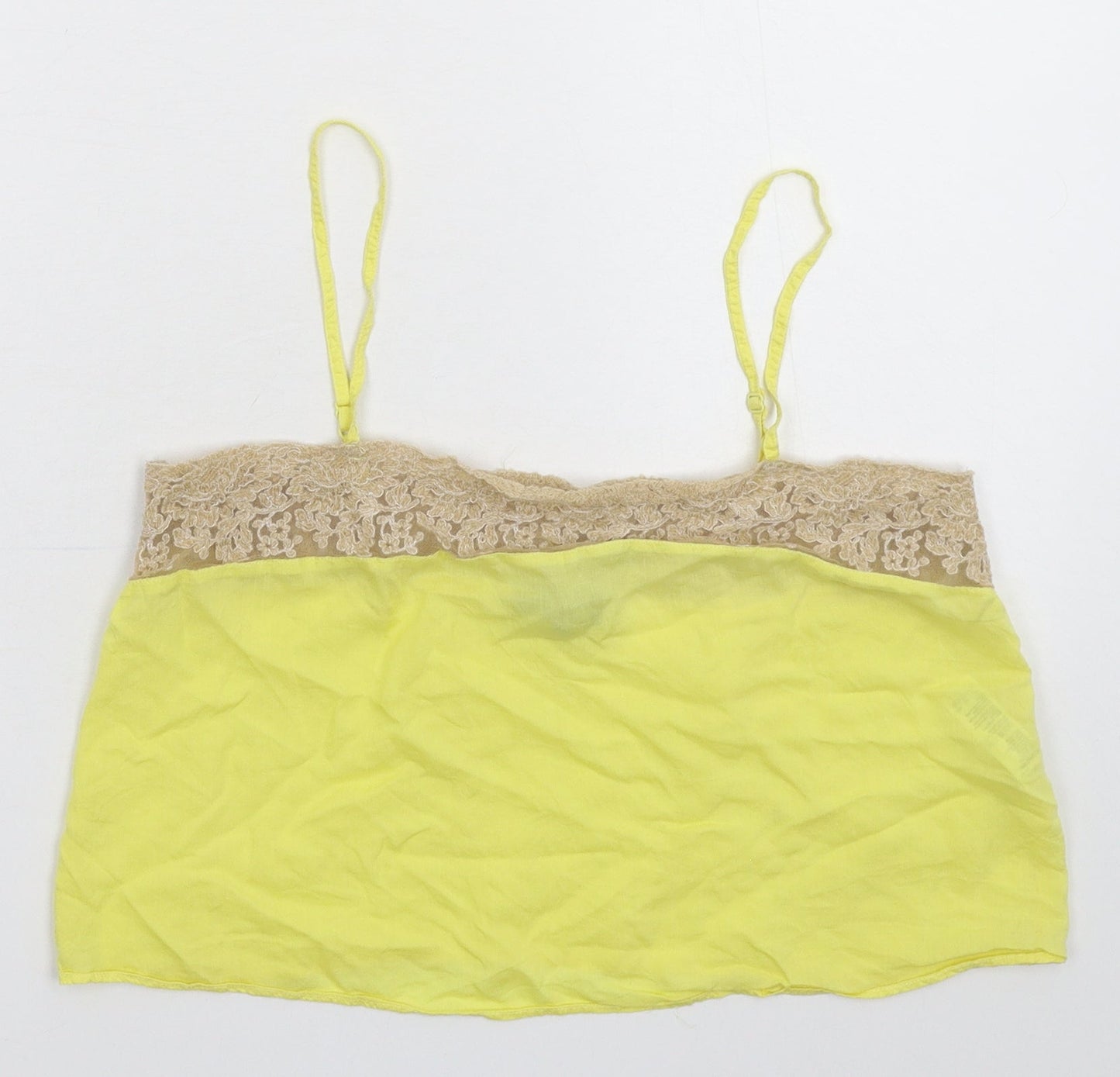 Womens UK Size 10 Topshop Yellow Cropped Tank