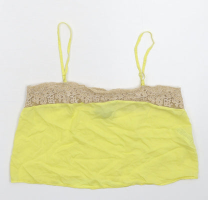 Womens UK Size 10 Topshop Yellow Cropped Tank