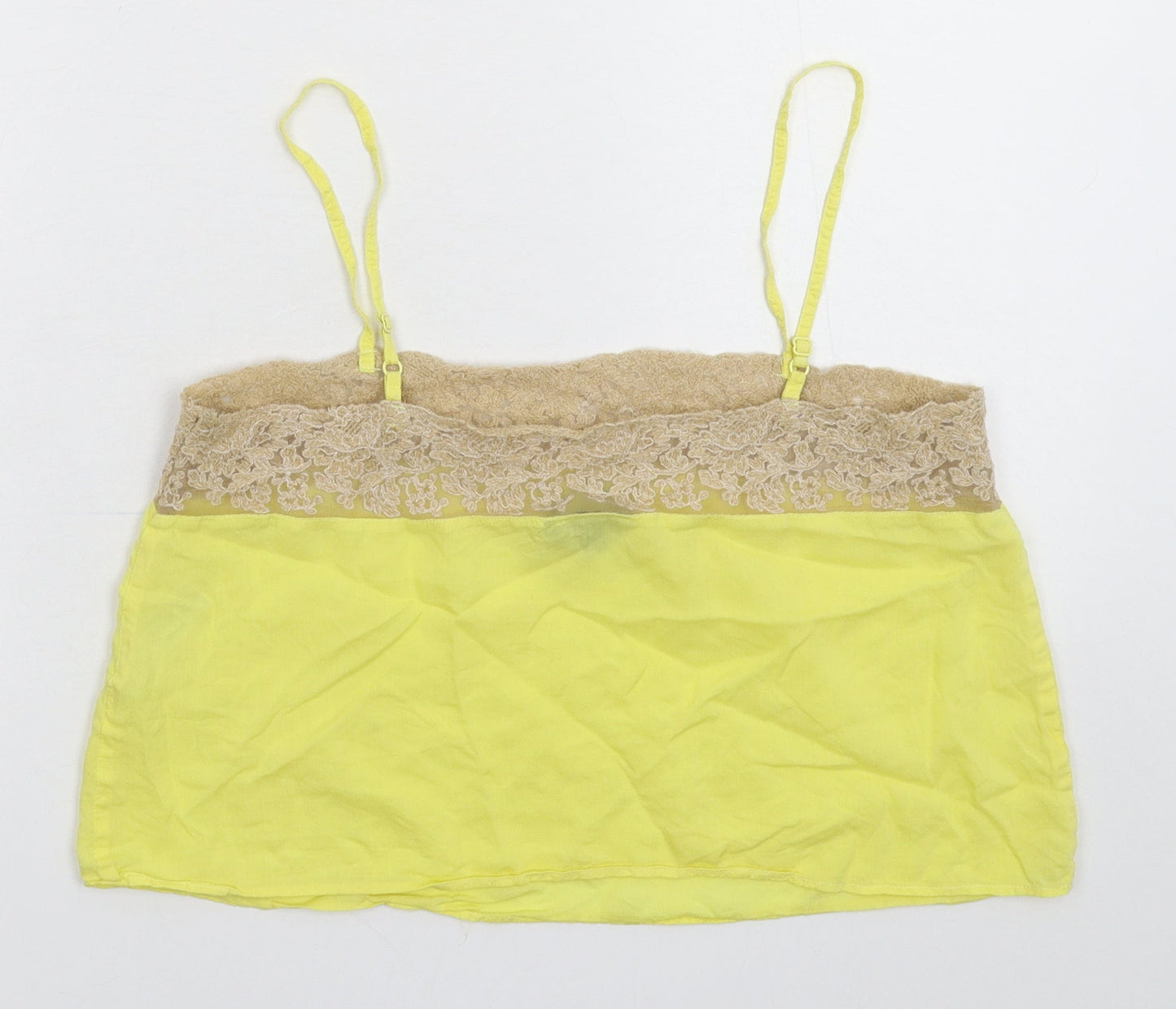 Womens UK Size 10 Topshop Yellow Cropped Tank