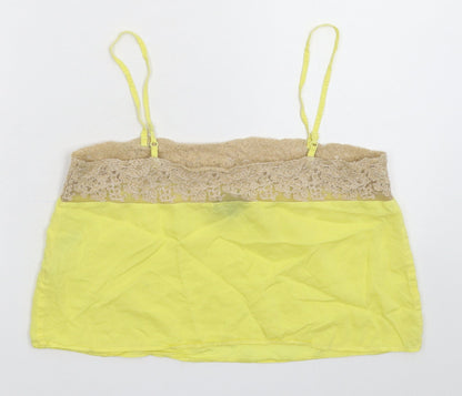 Womens UK Size 10 Topshop Yellow Cropped Tank