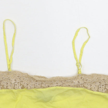 Womens UK Size 10 Topshop Yellow Cropped Tank