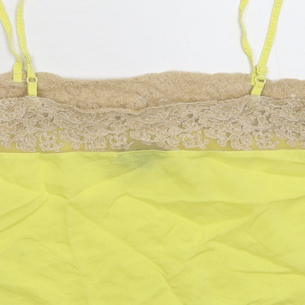 Womens UK Size 10 Topshop Yellow Cropped Tank