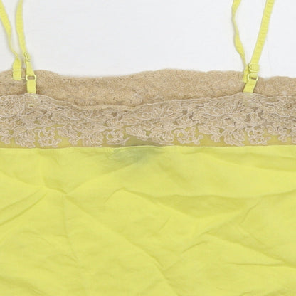 Womens UK Size 10 Topshop Yellow Cropped Tank