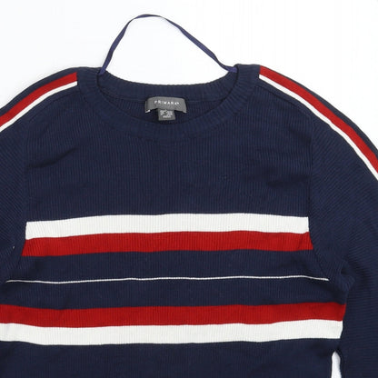 Primark Womens Blue Striped Knit Pullover Jumper Size 14