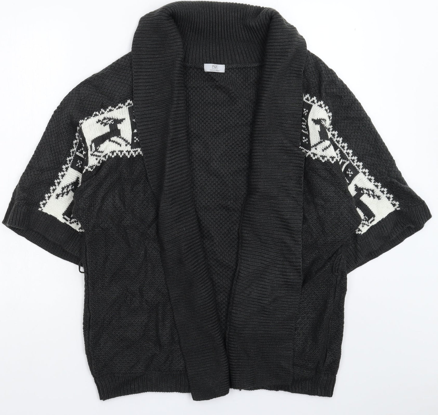 F&F Womens Grey  Knit Cardigan Jumper Size 12