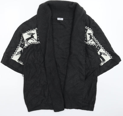 F&F Womens Grey  Knit Cardigan Jumper Size 12