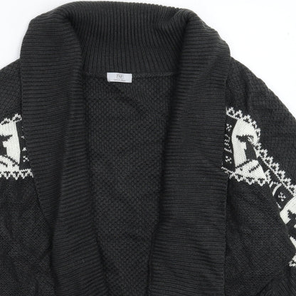 F&F Womens Grey  Knit Cardigan Jumper Size 12