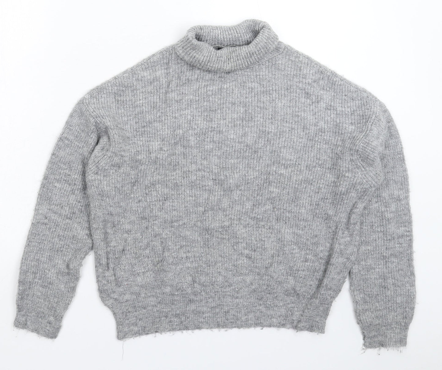 Womens UK Size S Mango Grey Pullover Jumper