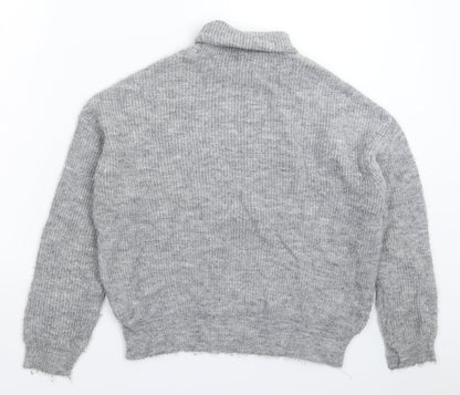 Womens UK Size S Mango Grey Pullover Jumper