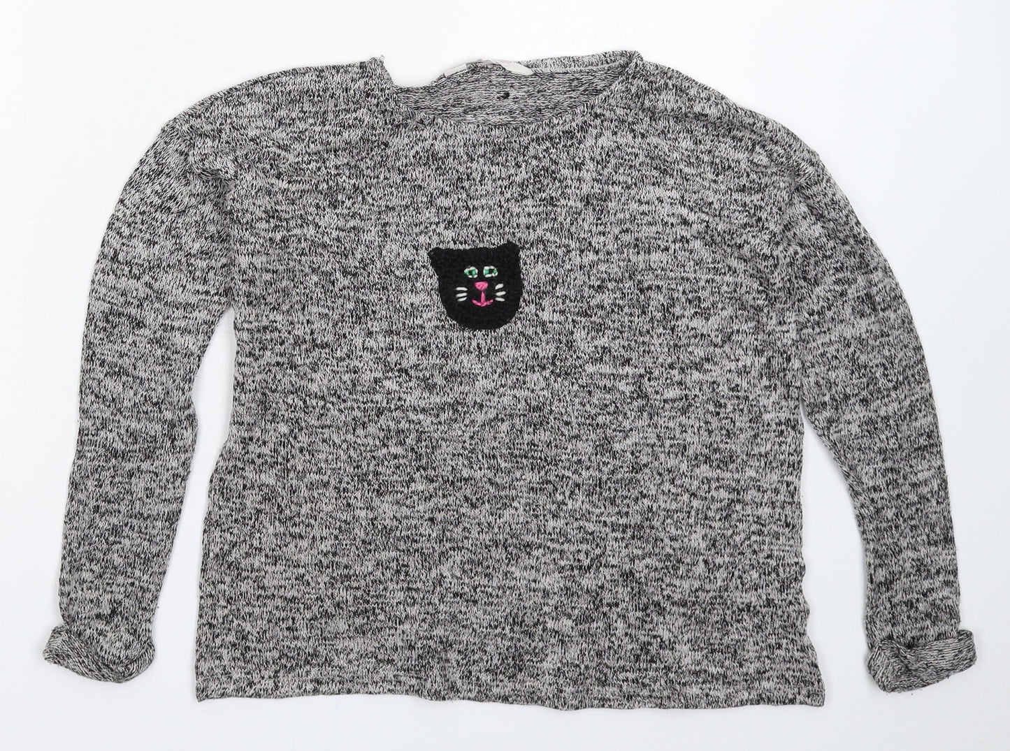 H&M Girls Grey  Knit Pullover Jumper Size 9-10 Years