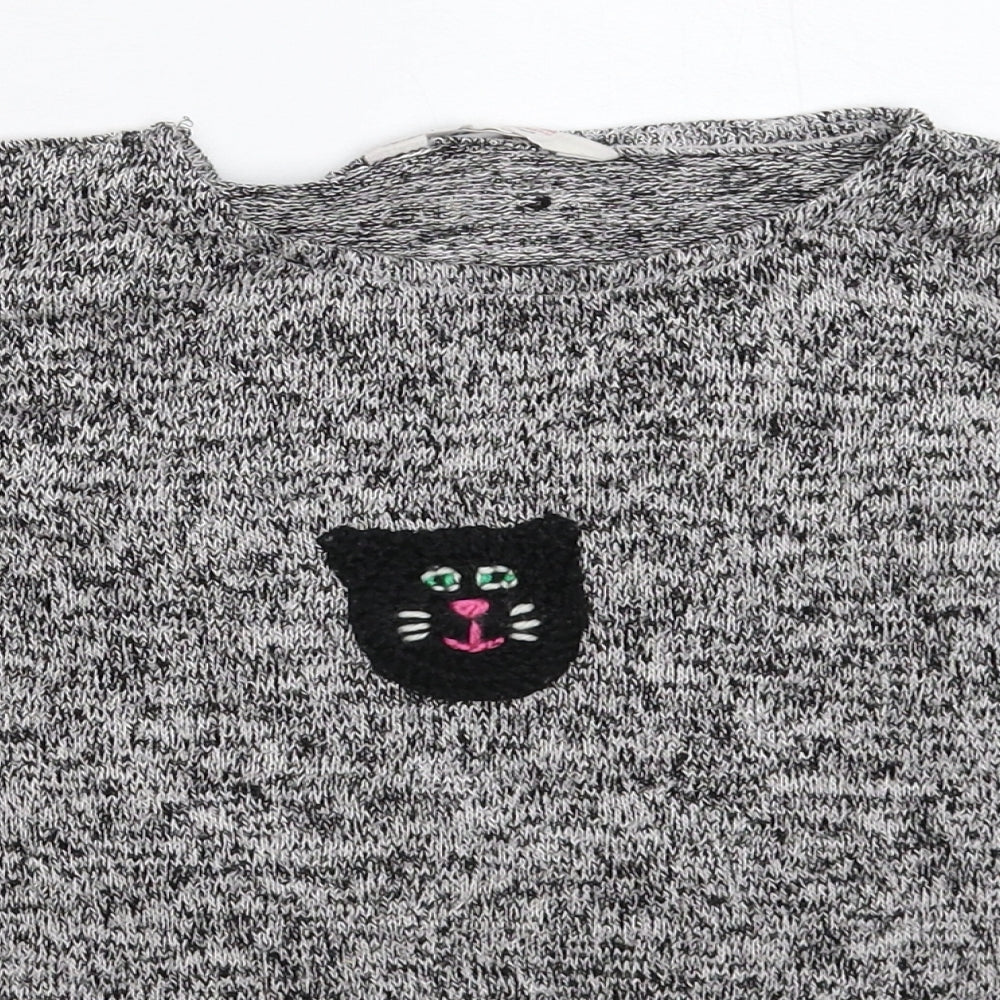 H&M Girls Grey  Knit Pullover Jumper Size 9-10 Years