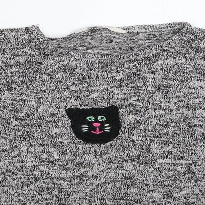 H&M Girls Grey  Knit Pullover Jumper Size 9-10 Years