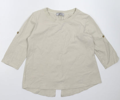 Additional front view of Alexara women’s grey pullover sweatshirt, size M