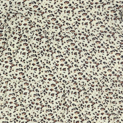 QED London Womens Beige Animal Print  A-Line  Size 12