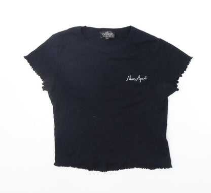 Womens UK Size 10 Topshop Blue Basic T-Shirt