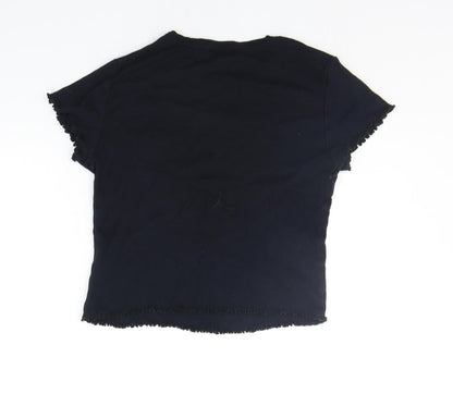 Womens UK Size 10 Topshop Blue Basic T-Shirt