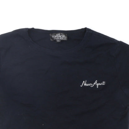 Womens UK Size 10 Topshop Blue Basic T-Shirt
