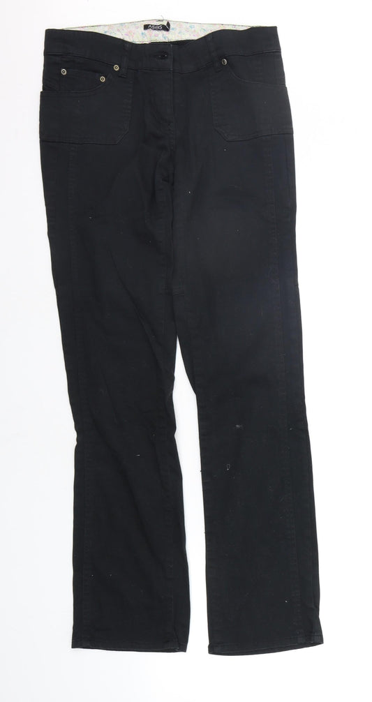 Womens UK Size 12 ASOS Regular Fit  Black Trousers