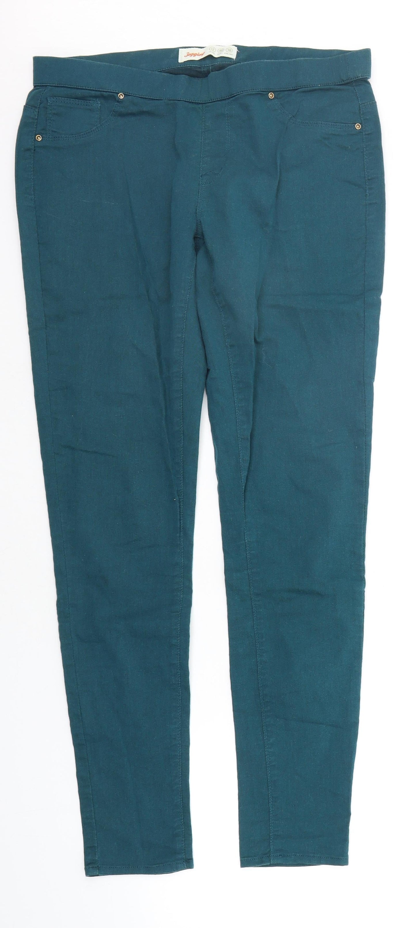Denim & Co. Womens Green   Jegging Jeans Size 12 L27 in