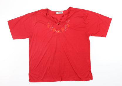 Romantic Womens Red   Basic T-Shirt Size XL