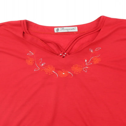 Romantic Womens Red   Basic T-Shirt Size XL