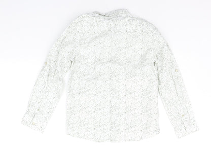 JBC Boys White Geometric  Basic Button-Up Size 8-9 Years