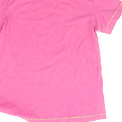 Brand and care label for Next girls’ pink basic t-shirt, size 7, years - shark