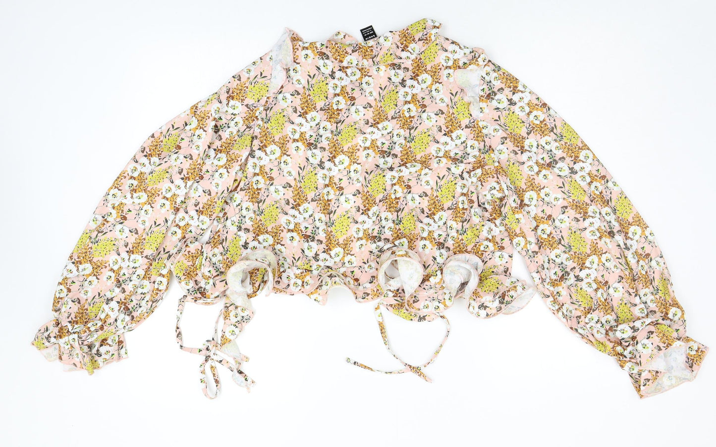 SheIn Womens Beige Floral  Cardigan Jumper Size L